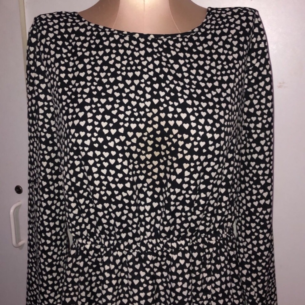 J.Crew Mercantile 12 Black hearts prints dress